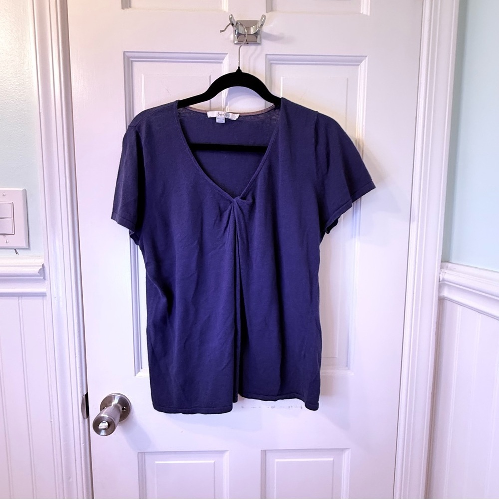 Boden Blue Tie Front Relaxed Linen Blend Sweater - Picture 7 of 10